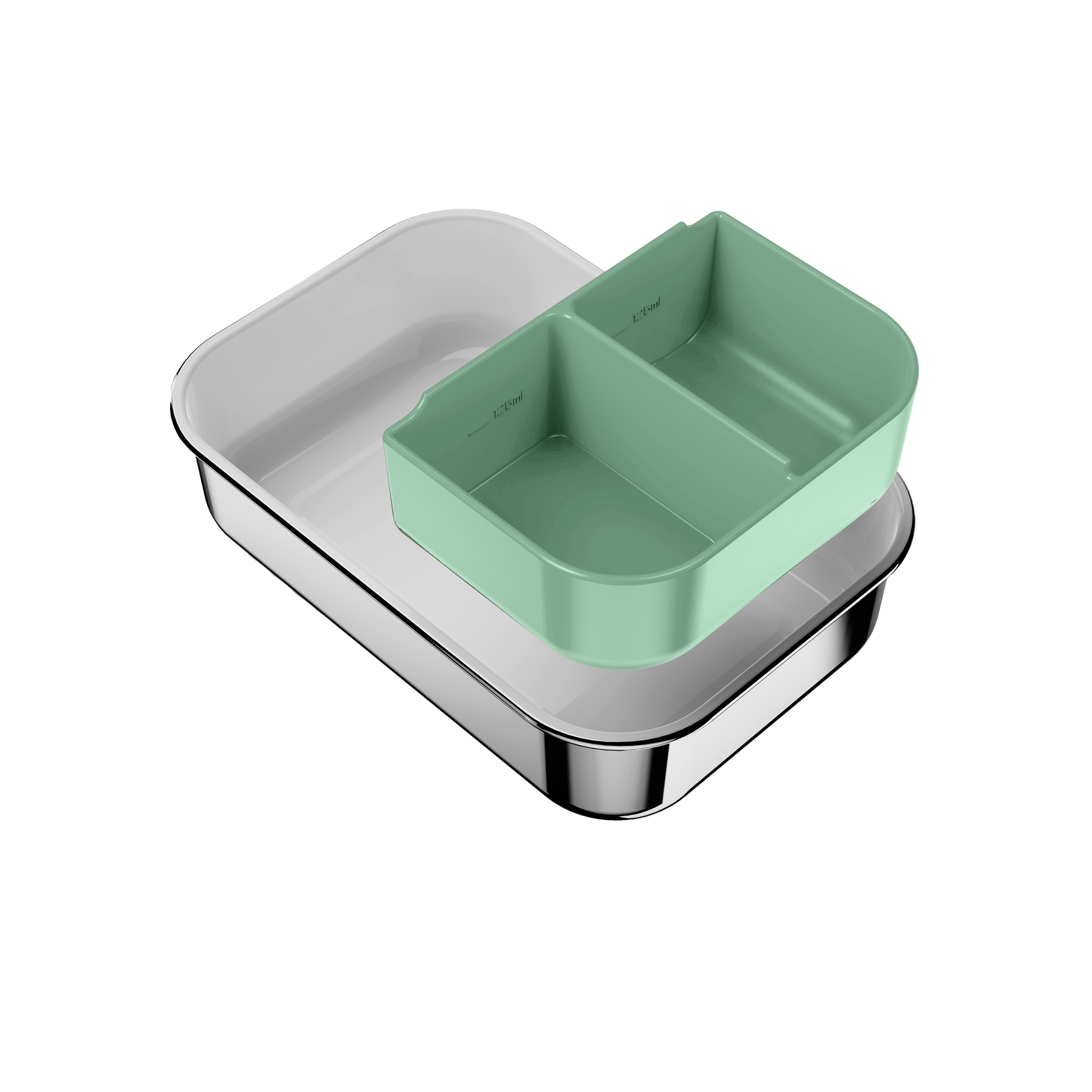 Bento Silicone Insert | 2 Compartments | Moss
