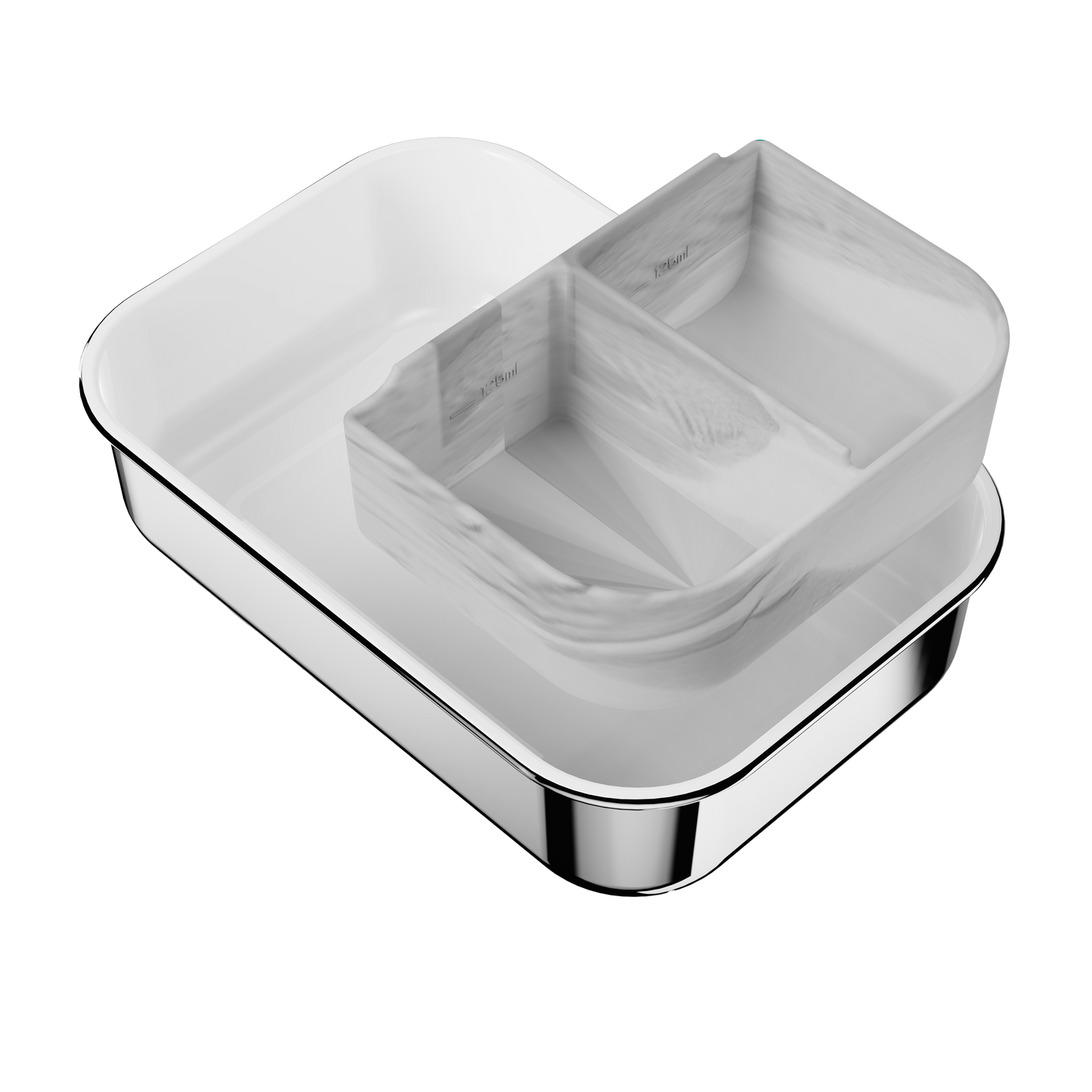 Bento Silicone Insert | 2 Compartments | White