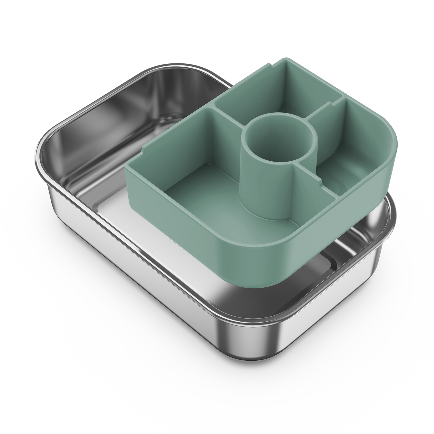 Plastic Free Kids Bento Box | 1.3L | Moss