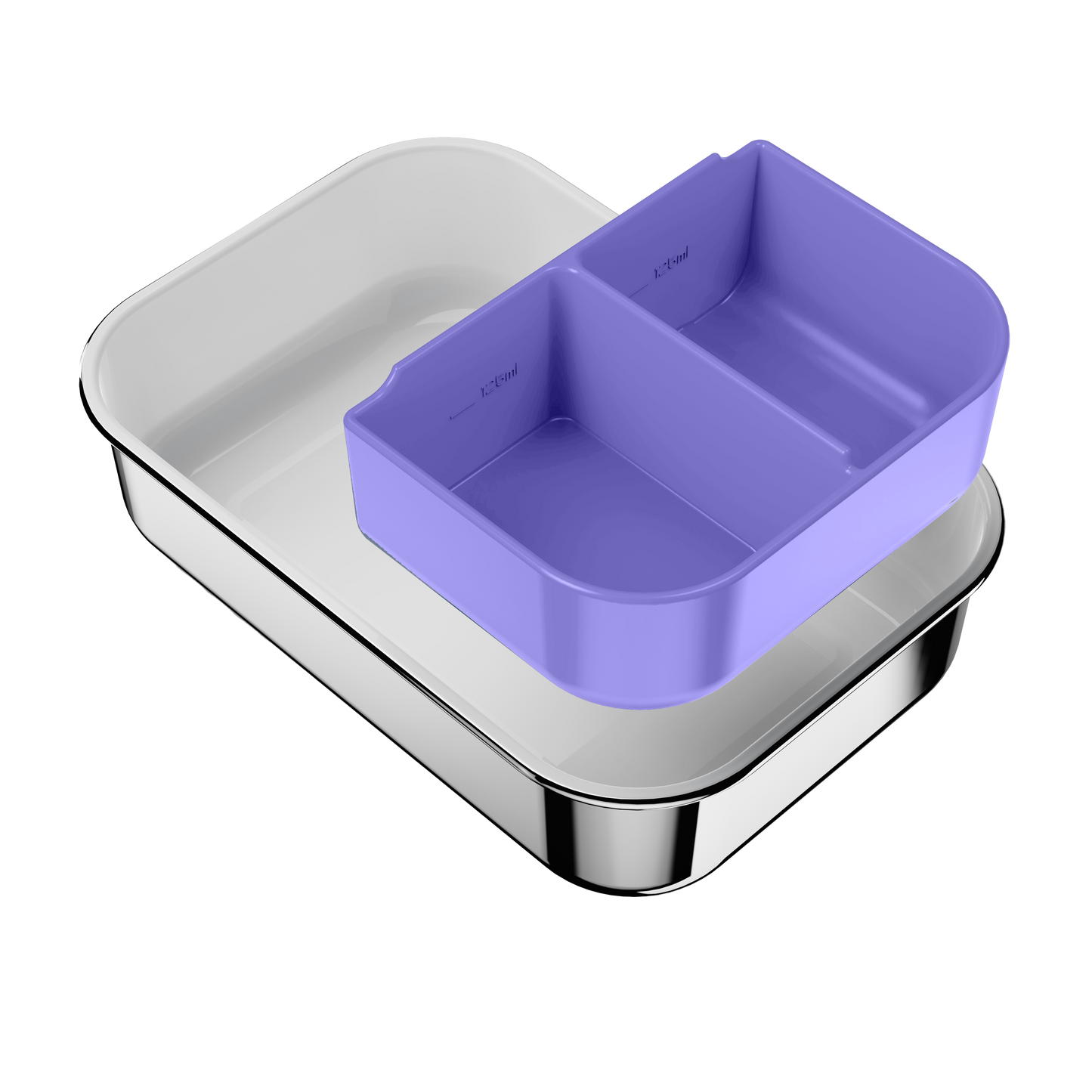 Bento Silicone Insert | 2 Compartments | Lilac