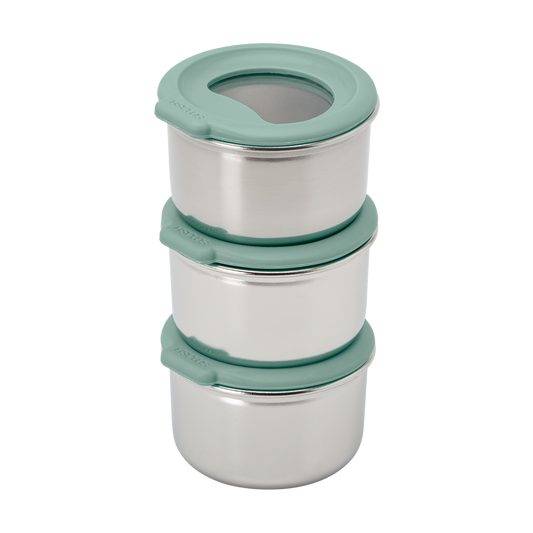 Plastic Free Snack & Dip Pot | 3x 60ML | Moss
