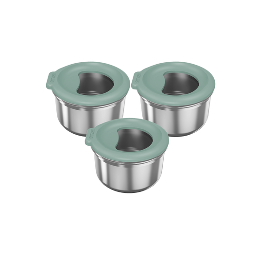 Plastic Free Snack & Dip Pot | 3x 60ML | Moss